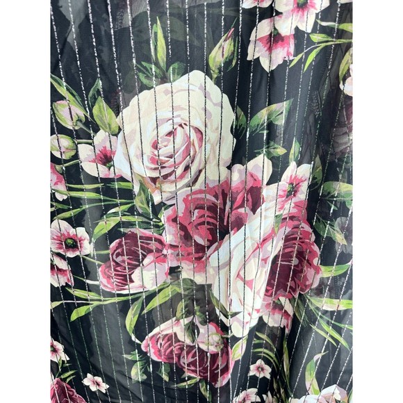 NWT LuLaRoe M Floral Sheer Cover Up Lace Crochet Kimono Midi Open Front Oversize - Picture 2 of 13